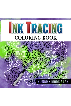 Ink Tracing Coloring Book - Square Mandalas
