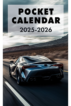 Pocket Calendar 2025-2026 for Purse - Car v1