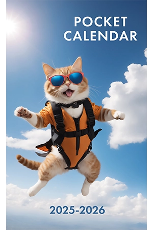 Pocket Calendar 2025-2026 for Purse - Cat v3