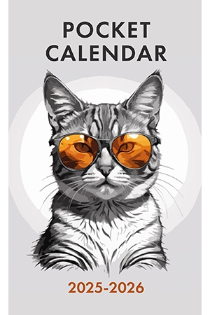 Pocket Calendar 2025-2026 for Purse - Cat v5
