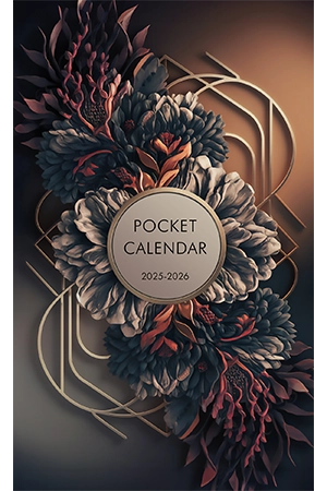 Pocket Calendar 2025-2026 for Purse – Floral v1