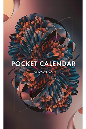 Pocket Calendar 2025-2026 for Purse – Floral v2