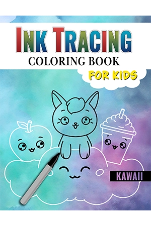Ink Tracing Coloring Book for Kids - Kawaii
